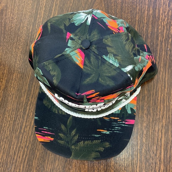 Vintage snapback trucker hat landstar inway san sun Hawaiian floral - Picture 4 of 9